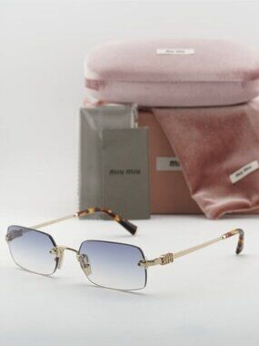 Miu Miu Women Sunglasses Havana Brown Rectangle MU09WS GLIMPSE VAU06B BRAND NEW Miu Miu Women Sunglasses Havana Brown Rectangle MU09WS  main image 2